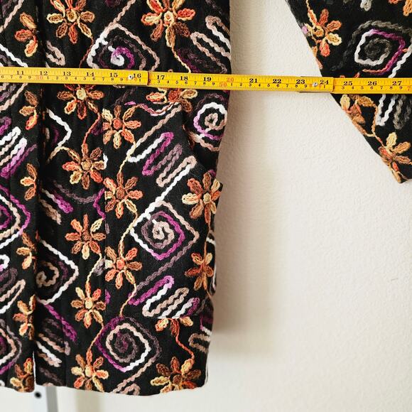 NWT HUTCH ANTHROPOLOGIE Women's Multicolor Floral Embroidered Boho Coat Sz M - Picture 14 of 16